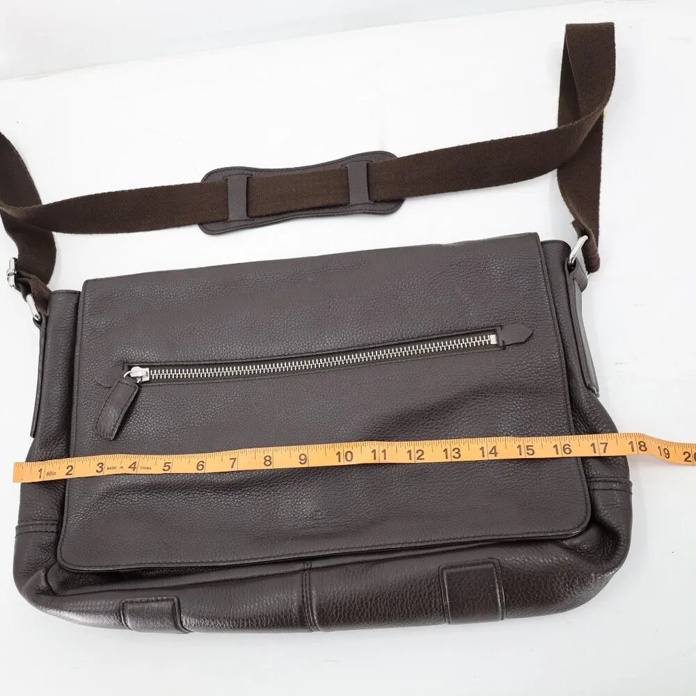 Banana Republic Messenger Bag Mens One Size Greyson Cow Leather Brown strap
